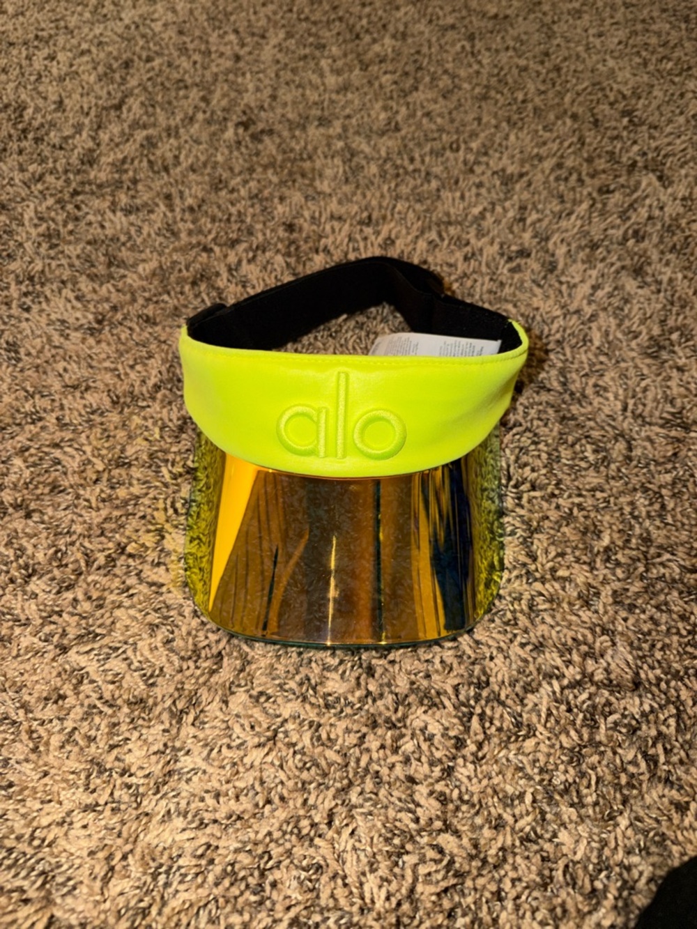 ALO Yoga Neon Yellow Mirrored Visor